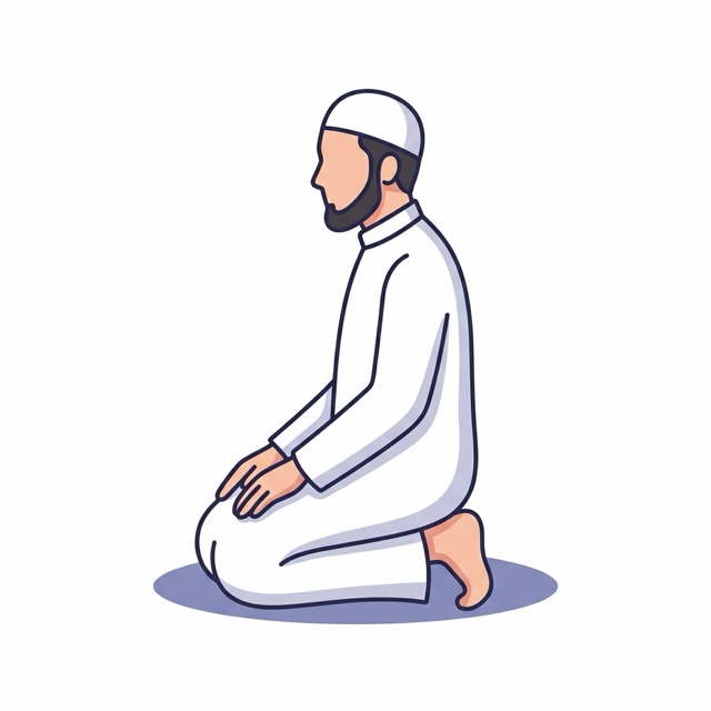 Illustration of the sit briefly position