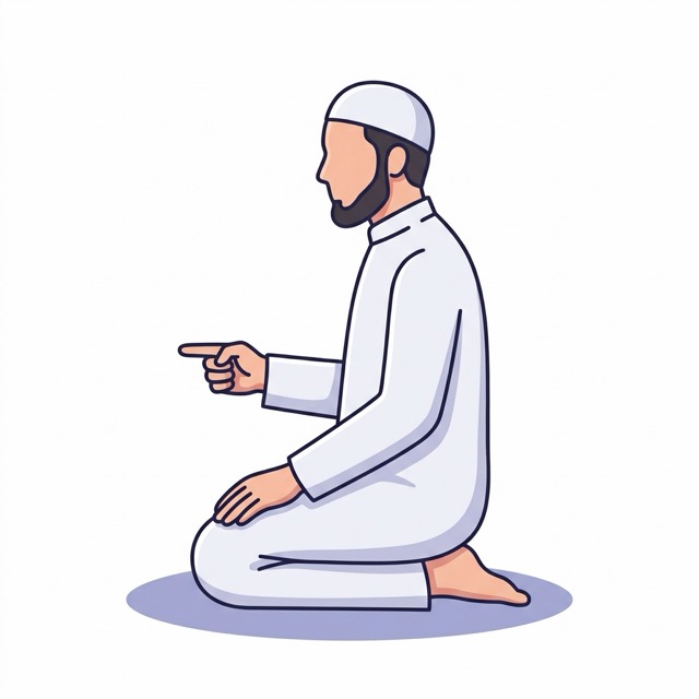 Illustration of the the sitting (tashahhud) position