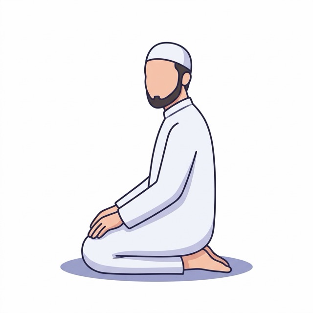 Illustration of the close with salam position